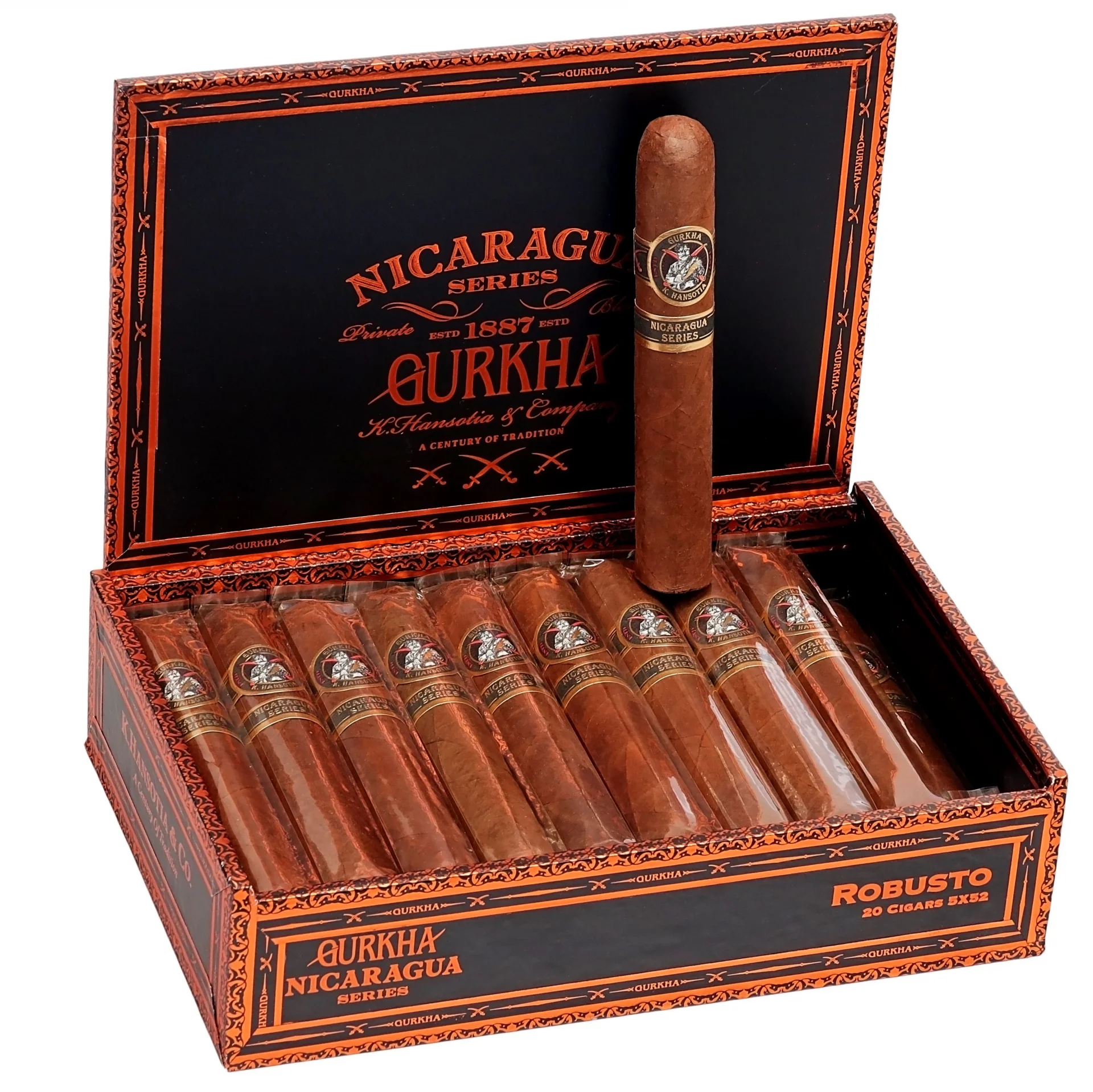 gurkha-nicaragua-series-1887-robusto-20-li-puro-6274520925631-sw3601sh3601 Gurkha Nicaragua Series 1887 Robusto 20'li Puro - Görsel 1