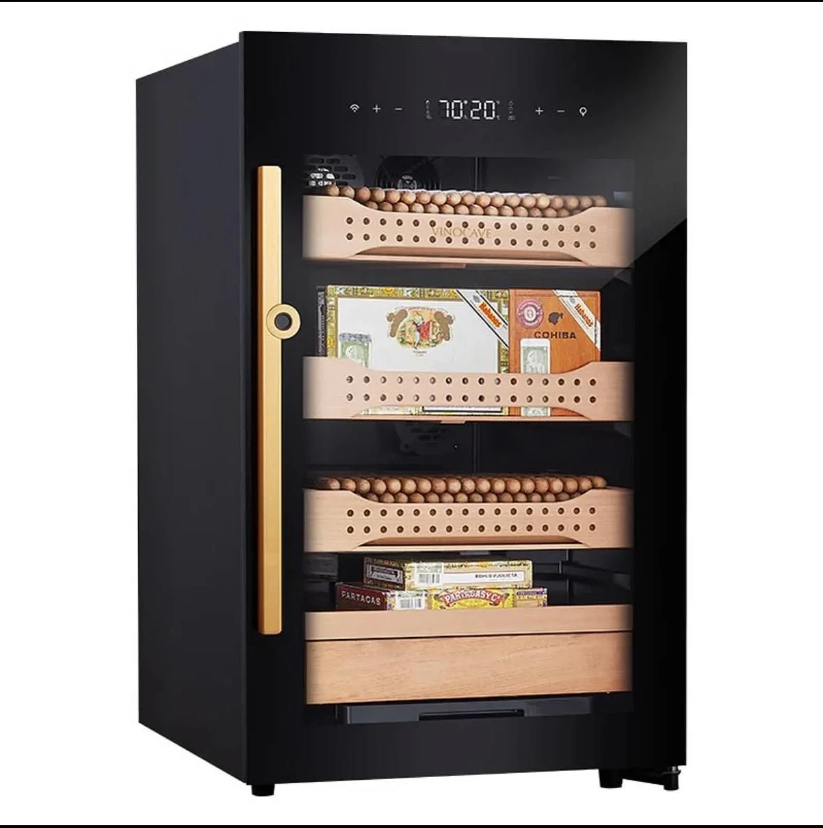 termo-elektronik-sogutuculu-puro-dolabi-buyuk-boy-gumus-renk-37209890-sw1179sh1186 Afidano B2 Humidor 850 Ad Kapasiteli Elektrikli Puro Dolabı - Görsel 1