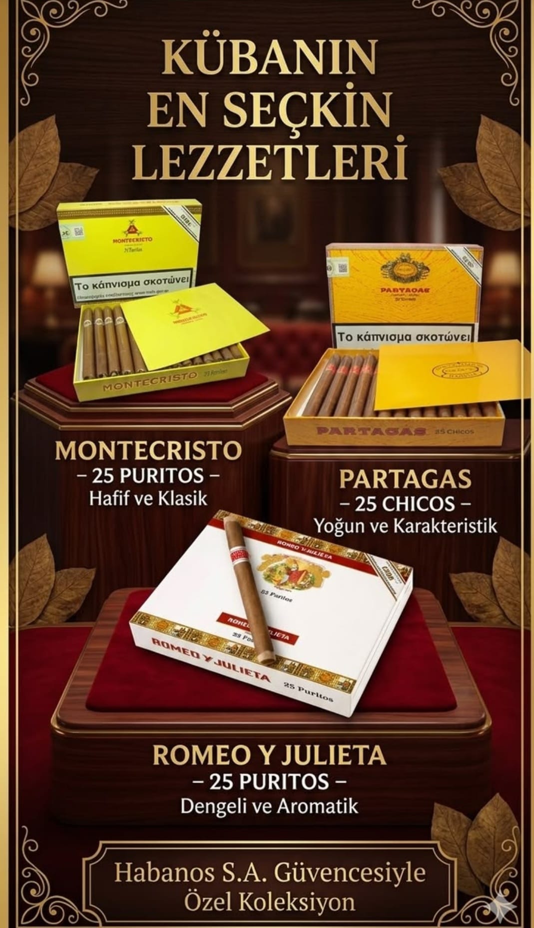 WhatsApp Image 2026-07-12 at 00.34.01 (1) Montecristo Puritos + Romeo Y Julieta Puritos + Partagas Chicos 75'li - Görsel 1